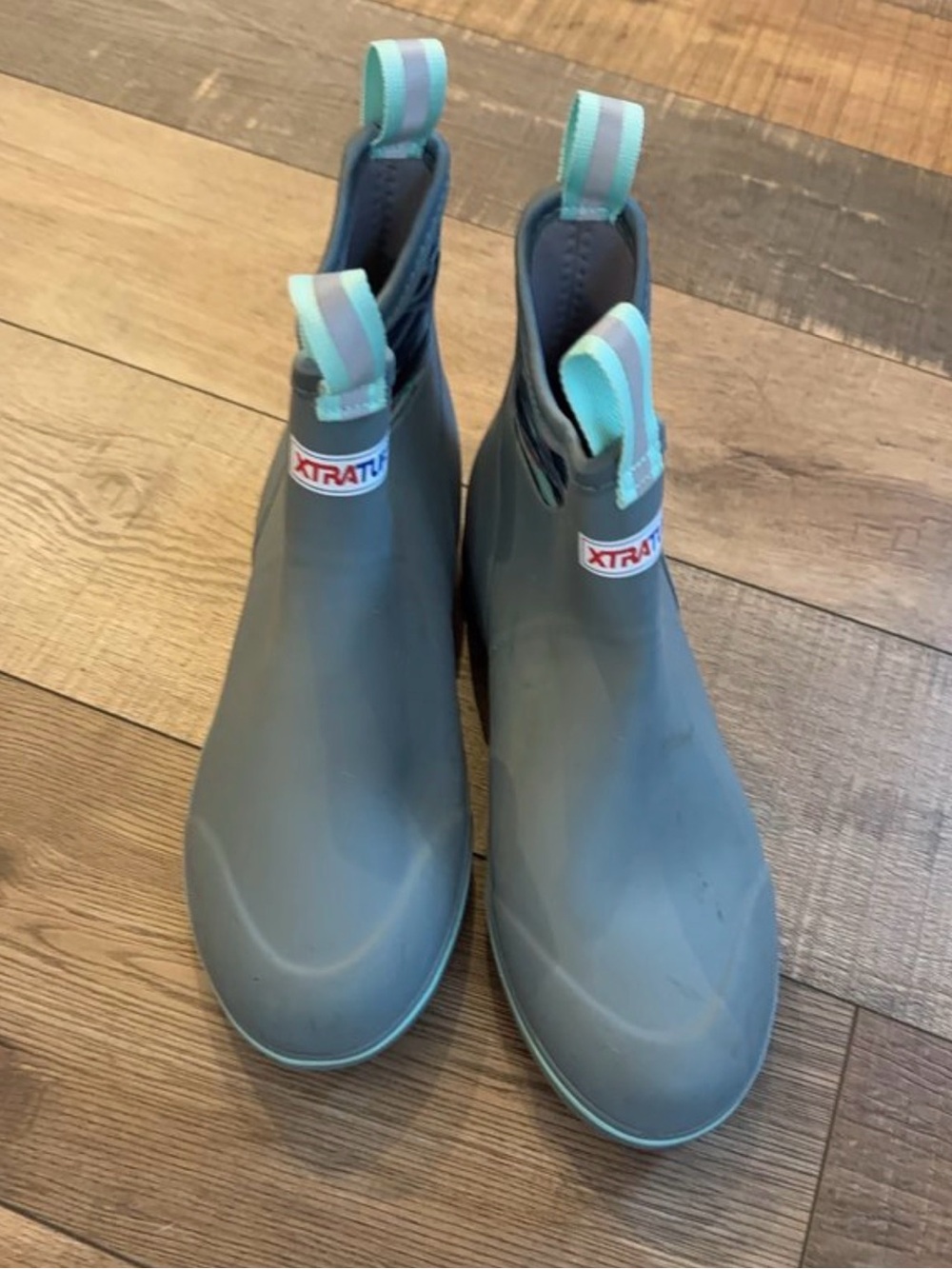 XTRATUF Ankle Deck Boots Blue Gray Womens 9 M